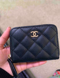 small luxury purse fake chanel coinpurse zip closure wallet