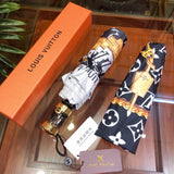 Louis Vuitton gift brella with box LV monogram gift for him her rain umbrella fake umbrella good quality nylon rain shelter louis vuitton gift bag 