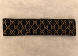 Gucci GG Monogram Headband In Black & Gold