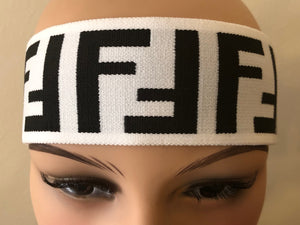 FF Fendi Headband in White & Black